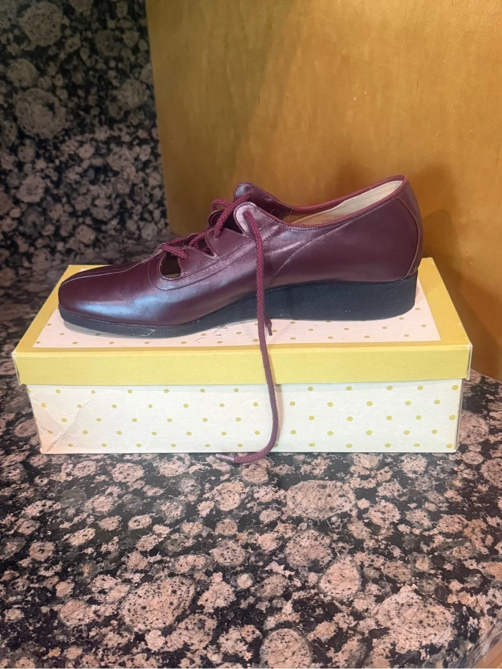 NIB Tree-Mark by Drew Women's Lace-Up Vintage Style Ankle Booties in Wine